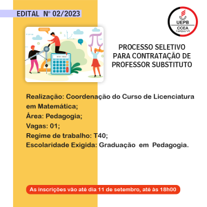 Coordenação do Curso de Licenciatura em Matemática do CCEA está