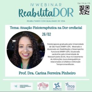 Programa dos departamentos de Odontologia e Fisioterapia promove 4º Webinário ReabilitaDOR