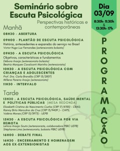 Clínica de Psicologia promove Seminário sobre Escuta Psicológica sob perspectiva histórica e contemporânea