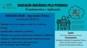 Curso de Biologia promove minicurso “Educação biológica pela pesquisa: fundamentos e aplicação